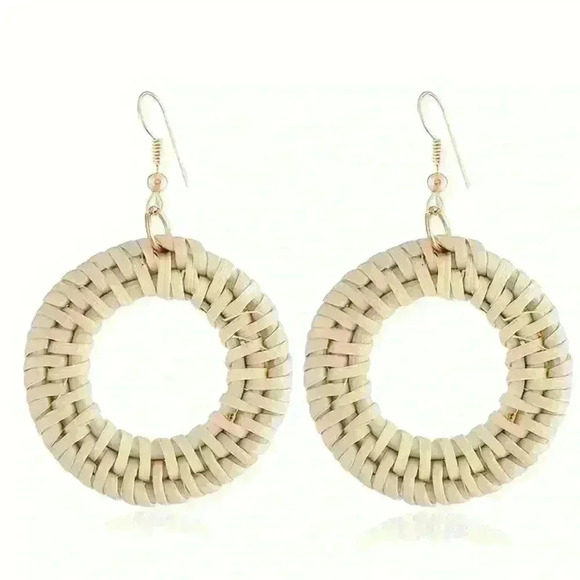 Vintage Boho Style 14K Gold Plated Hoop Earrings - Picture 2 of 4